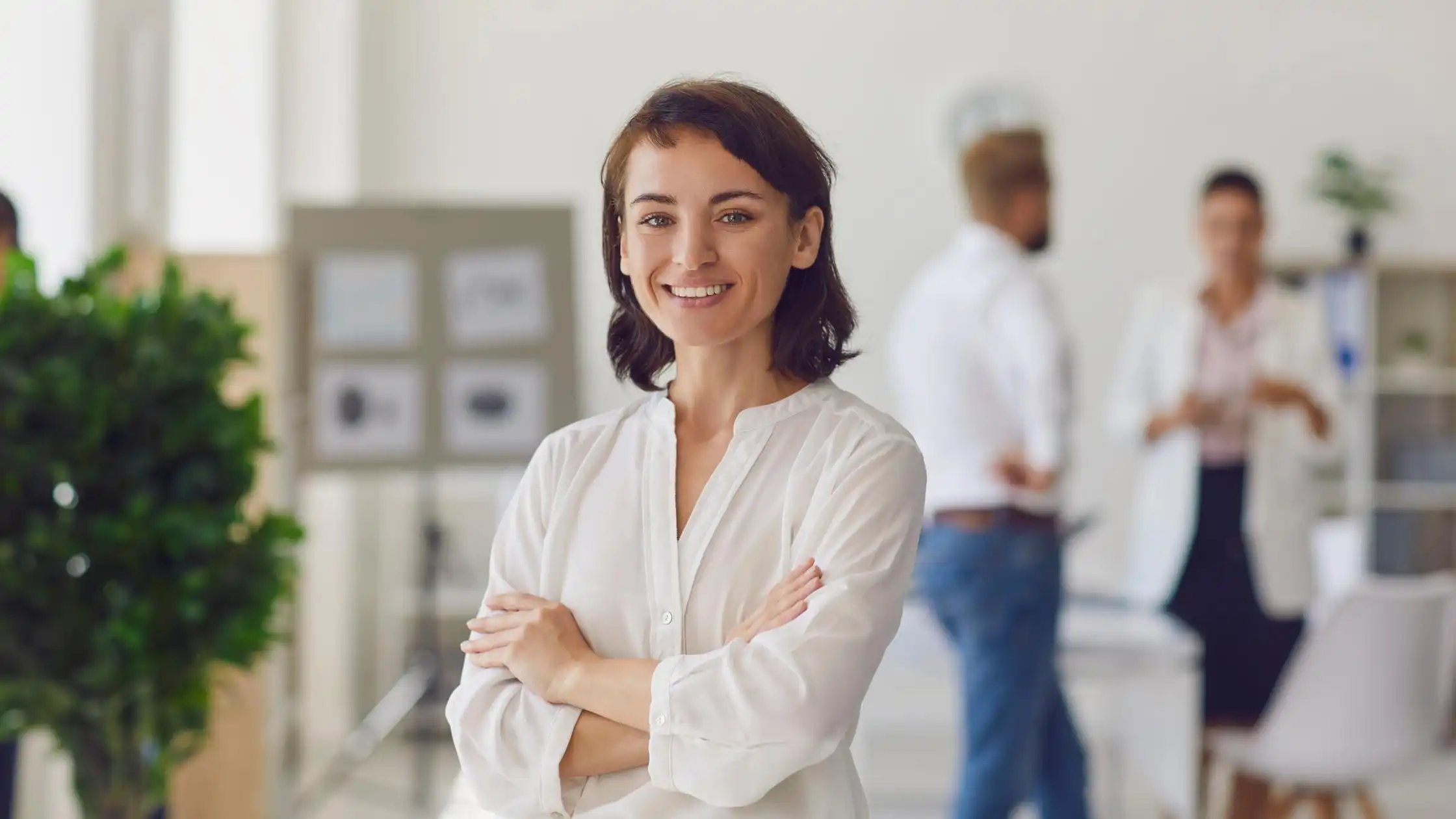 happy employee smiling